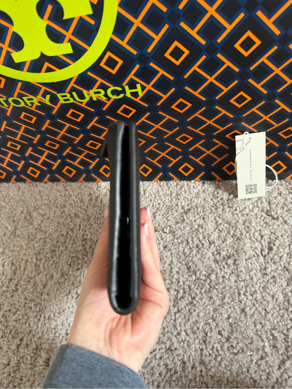 Tory Burch Blake Slim Wallet Black Gold
